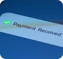 DEVICE AUTOMATICALLY <br> DETECTS PAYMENT <br> CONFIRMATIONS